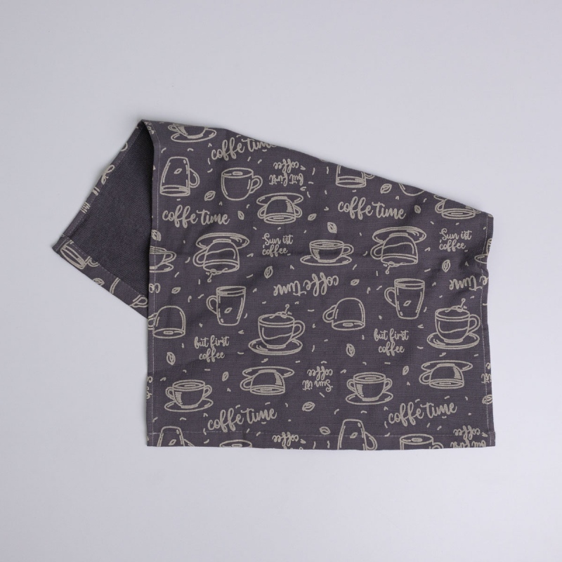 Рушник махровий кухонний Кава 40х60 см 300г/м2 GM Textile (Темно-сірий)
